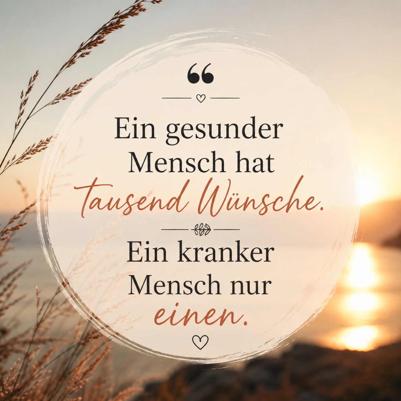 #001 Ein Gesunder Mensch hat tausend Wünsche...