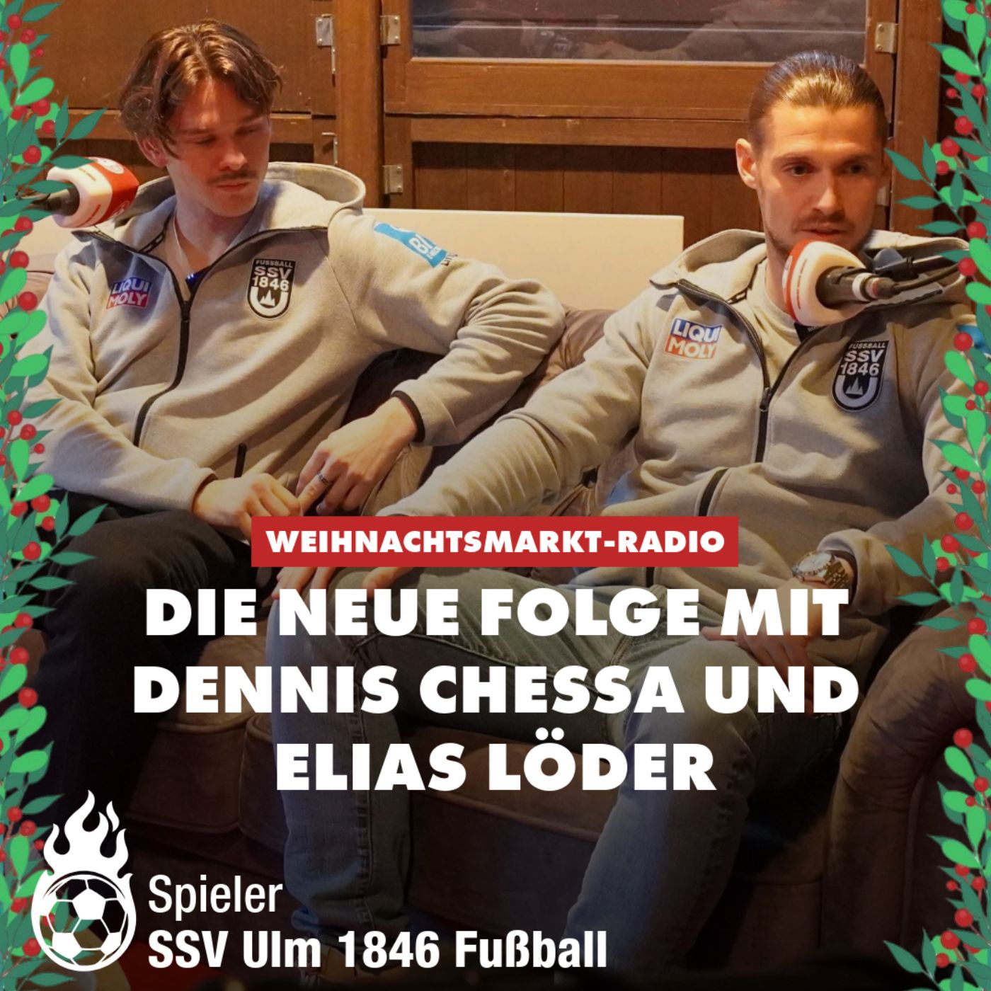 Das DONAU 3 FM Weihnachtsmarkt-Radio mit den SSV-Ulm-1846-Fußballspielern Dennis Chessa und Elias Löder
