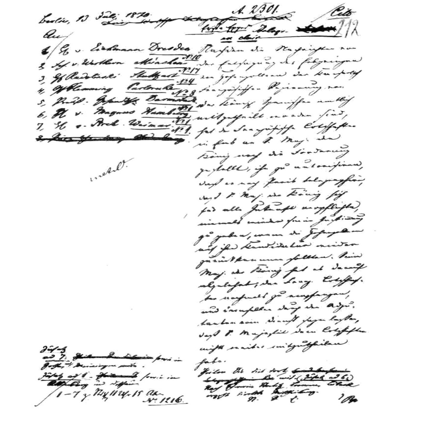 Y-060: Die Emser Depesche (1870)