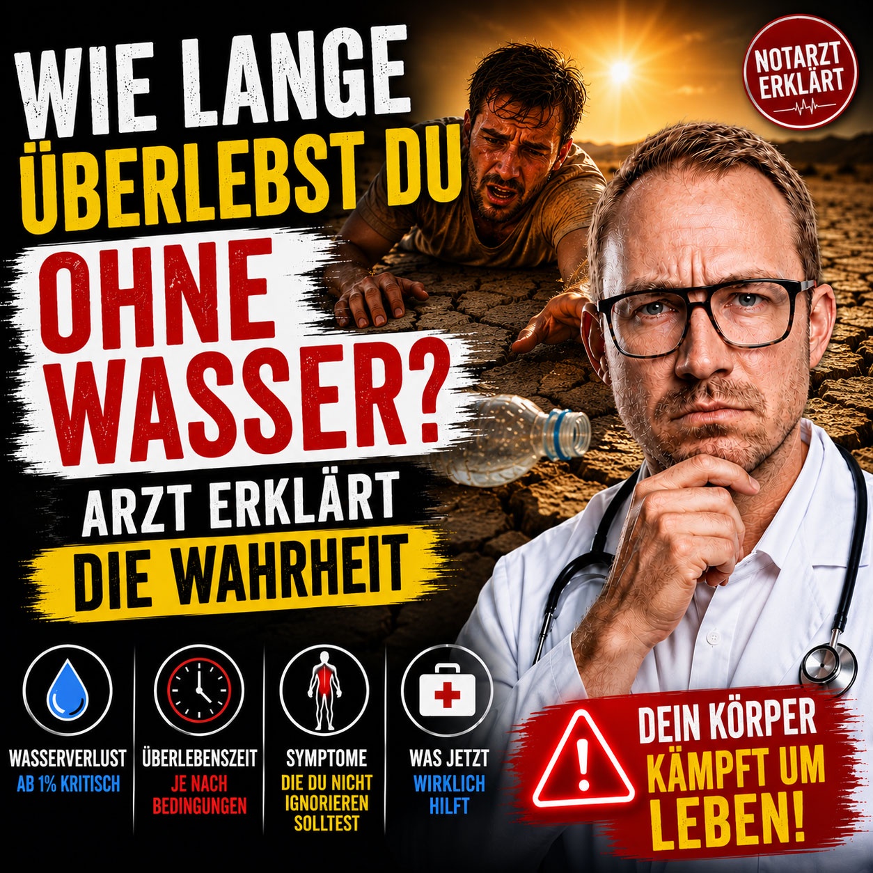 Wie lange überlebt man ohne Wasser? Arzt erklärt
