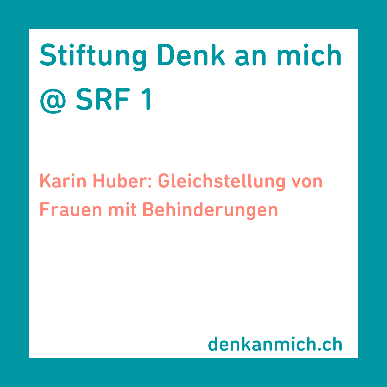 Karin Huber: Gleichstellung von Frauen mit Behinderungen