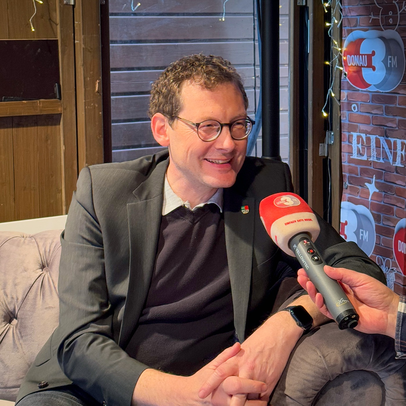 Laupheims Bürgermeister Ingo Bergmann im DONAU 3 FM Weihnachtsmarktradio