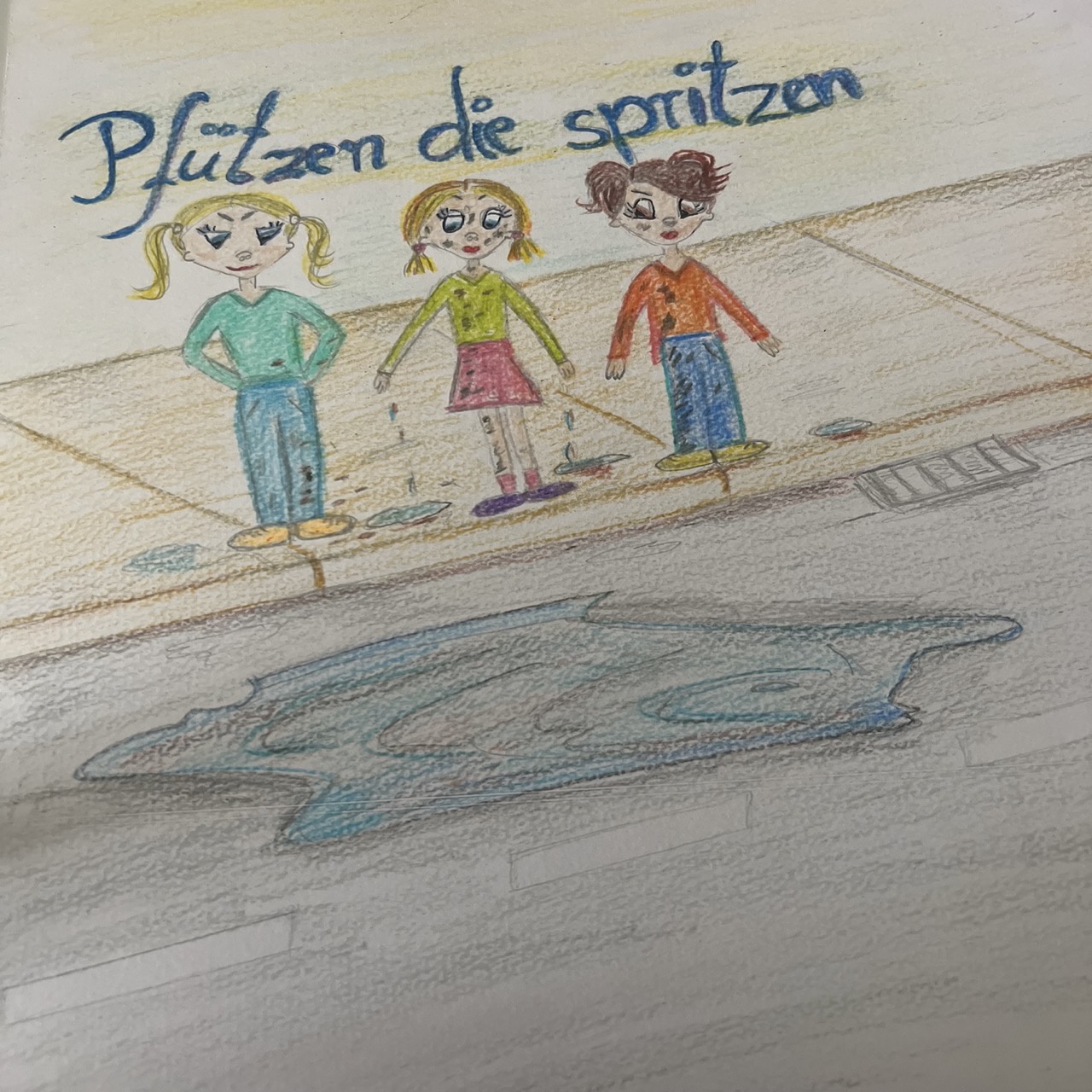 Pfützen die Spritzen