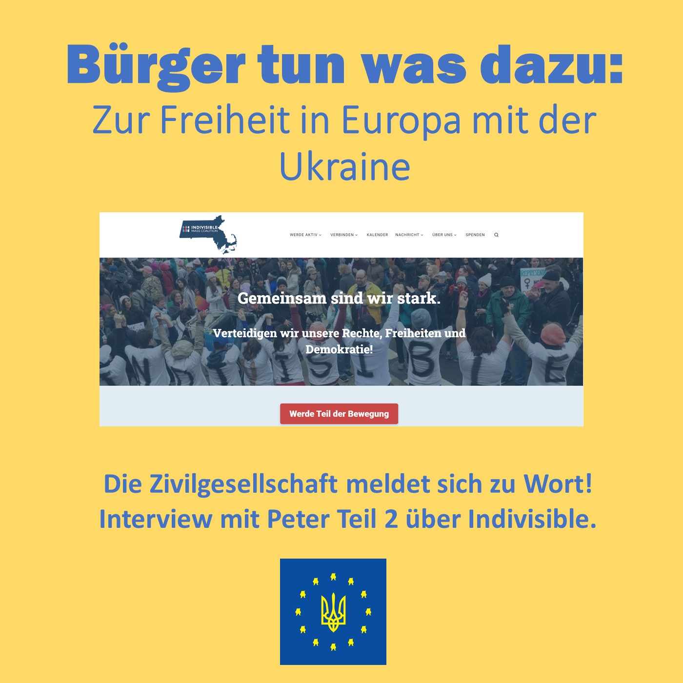 Bürger tun was dazu: Interview mit Peter Teil 2 über Indivisible und was wir bei uns tun können