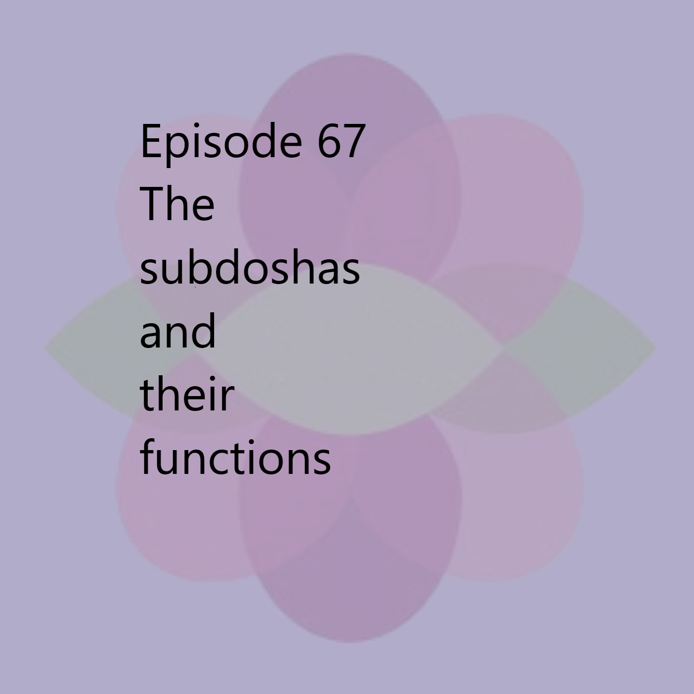 Episode 67 Introducing the subdoshas