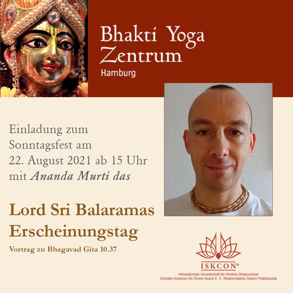 Lord Sri Balaramas Erscheinungstag – Bhagavad Gita 10.37