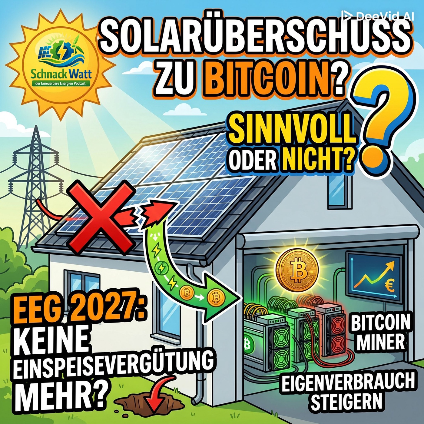 Folge #10: EEG 2027: PV-Anlage ohne Einspeisevergütung? Bitcoin Mining als Rendite-Turbo (Klima-Check)