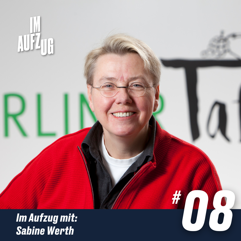 Im Aufzug mit Sabine Werth, Gründerin der Berliner Tafel e.V.