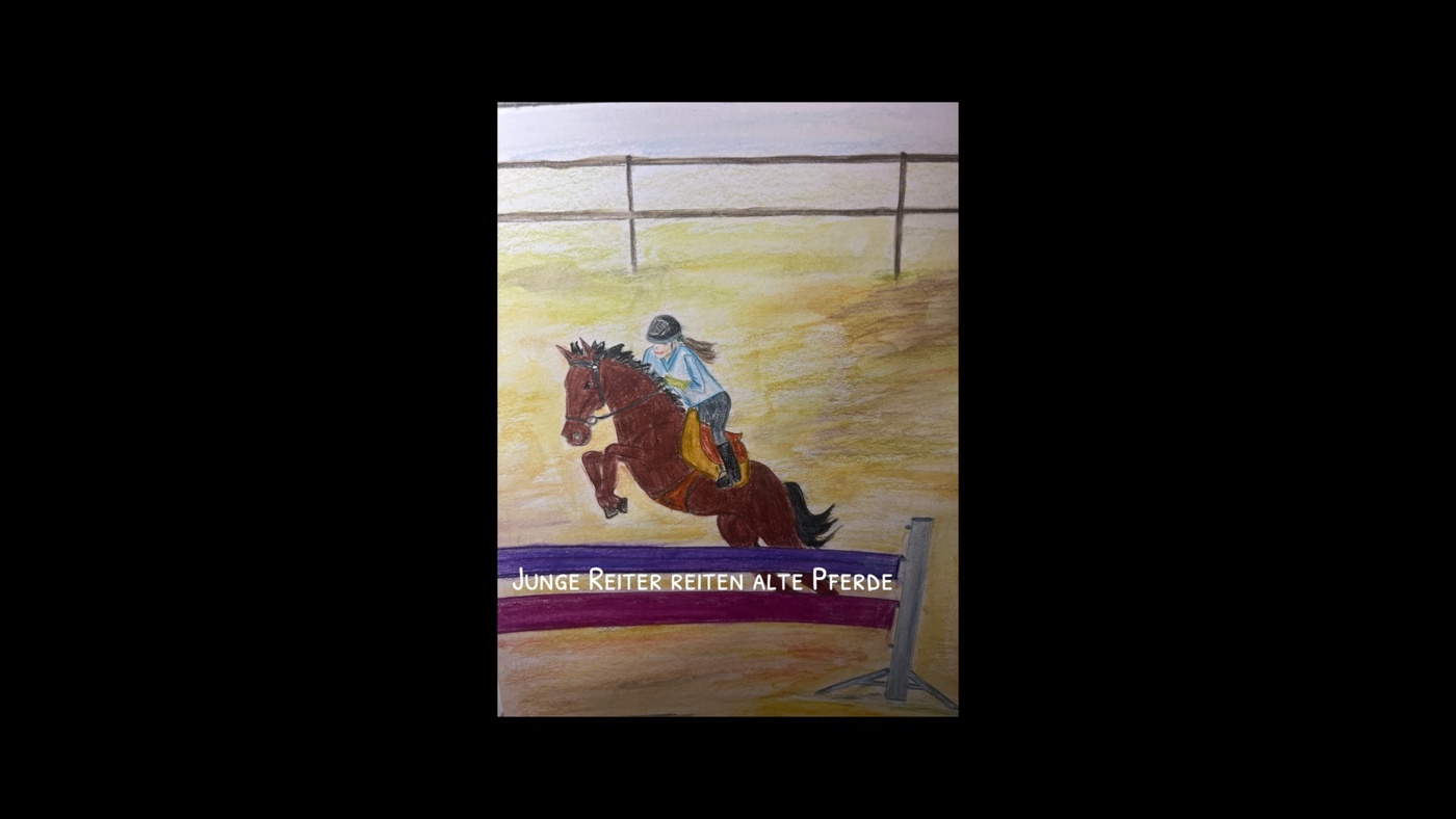 Junge Reiter reiten alte Pferde
