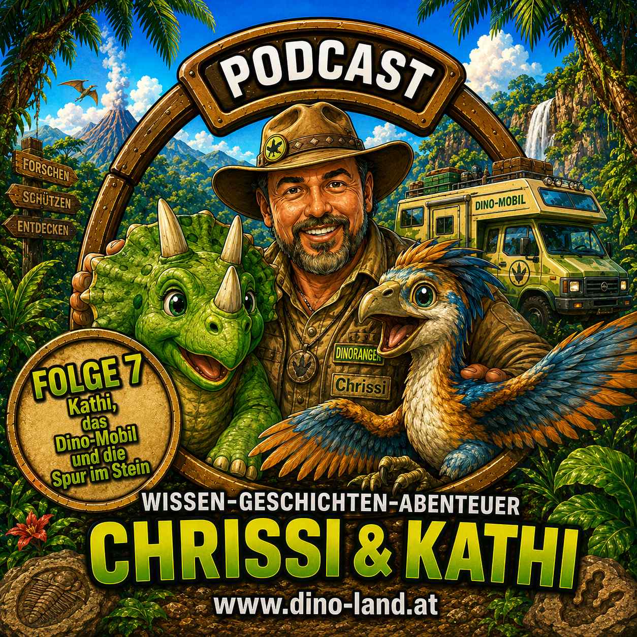 Kathi, das Dino-Mobil und die Spur im Stein