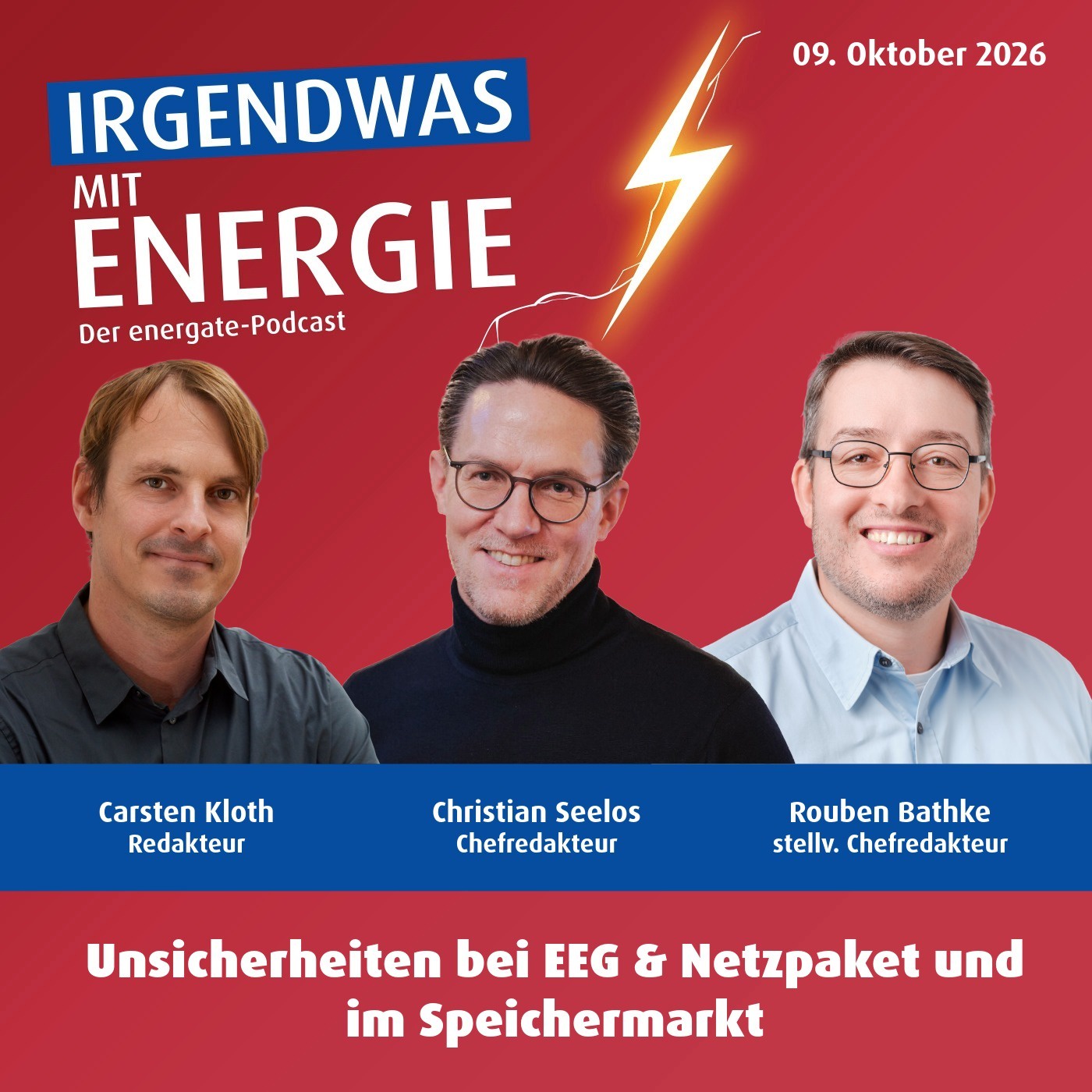 News-Update vom 9. Oktober 2026 - Unsicherheiten um EEG & Netzpaket und im Speichermarkt