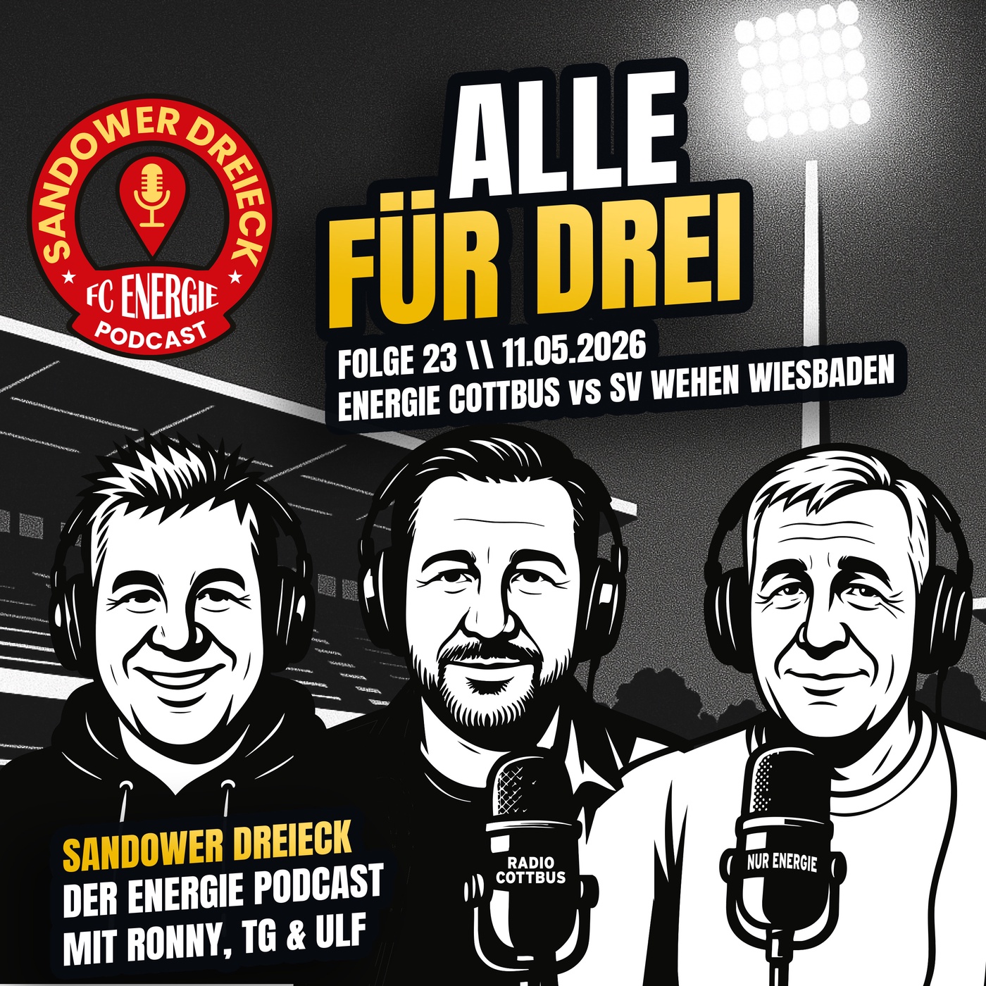 Alle für Drei - FC Energie Cottbus vs. Wehen Wiesbaden - Sandower Dreieck - Der Energie Cottbus-Podcast