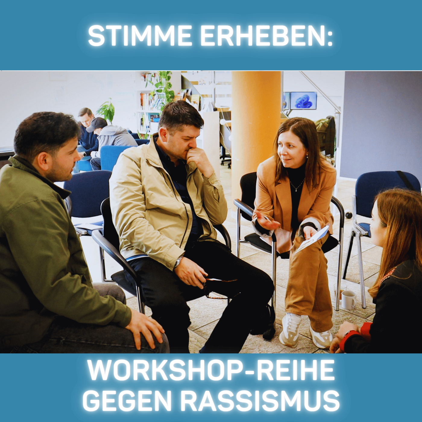 Einblicke in die Abschlussveranstaltung des Projektes „Stimme erheben: Workshop-Reihe gegen Rassismus