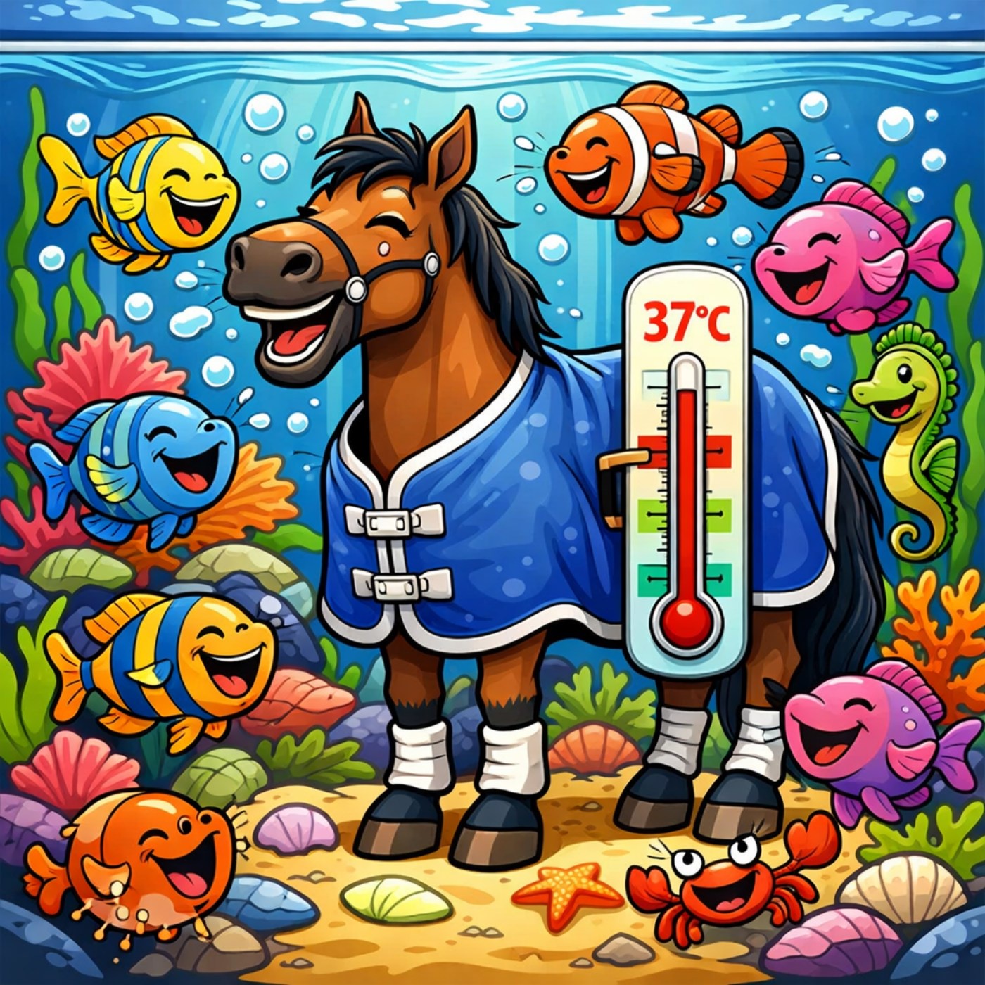 #414 Aquarium-Thermomter unter der Pferdedecke 