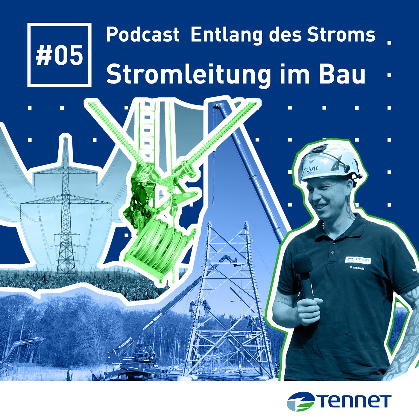 Stromleitung im Bau