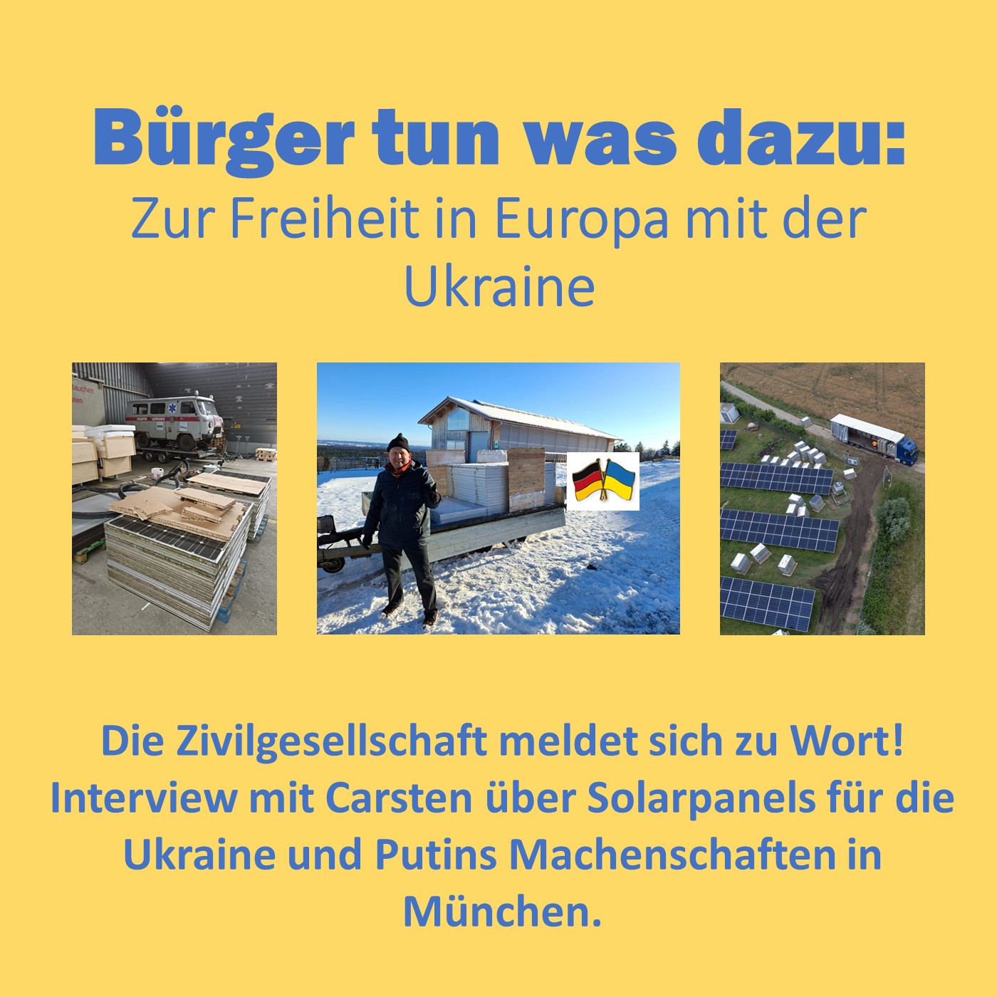 Bürger tun was dazu: Interview mit Carsten über Solarpanels für die Ukraine