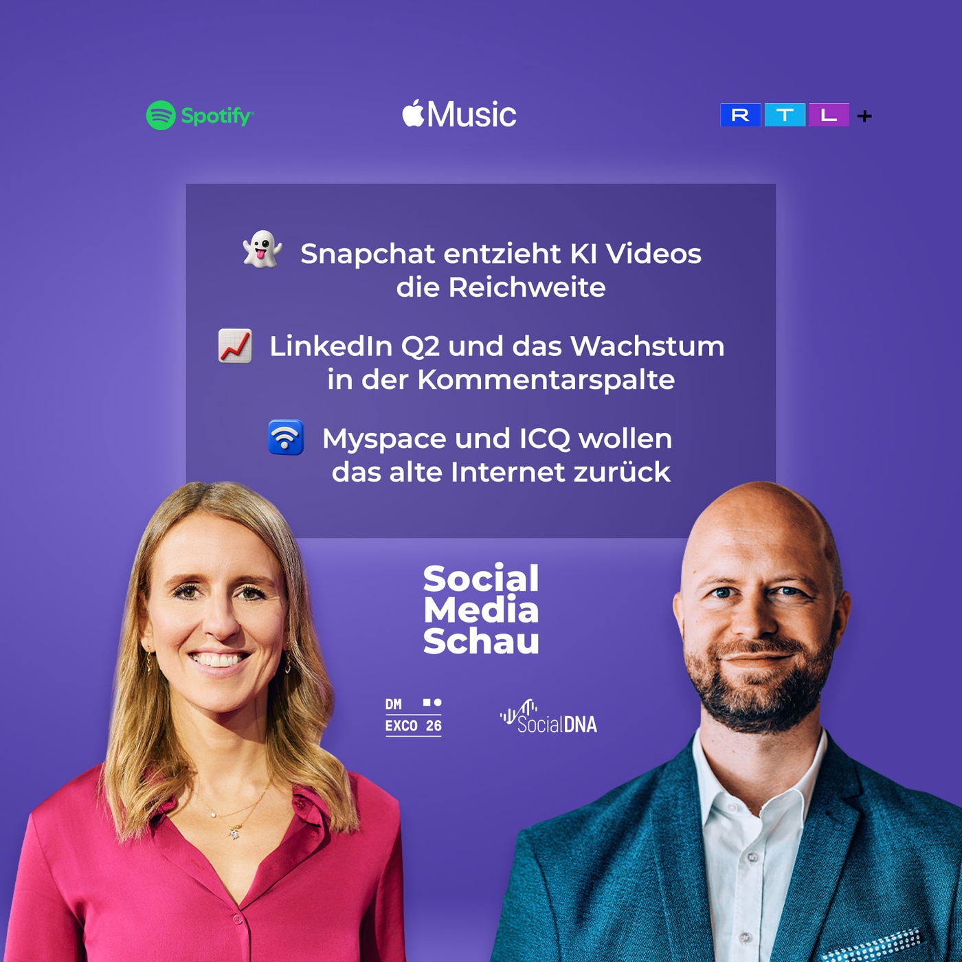 Snapchat bremst KI Videos | LinkedIn setzt auf Kommentare | Myspace & ICQ sind zurück #SMS18