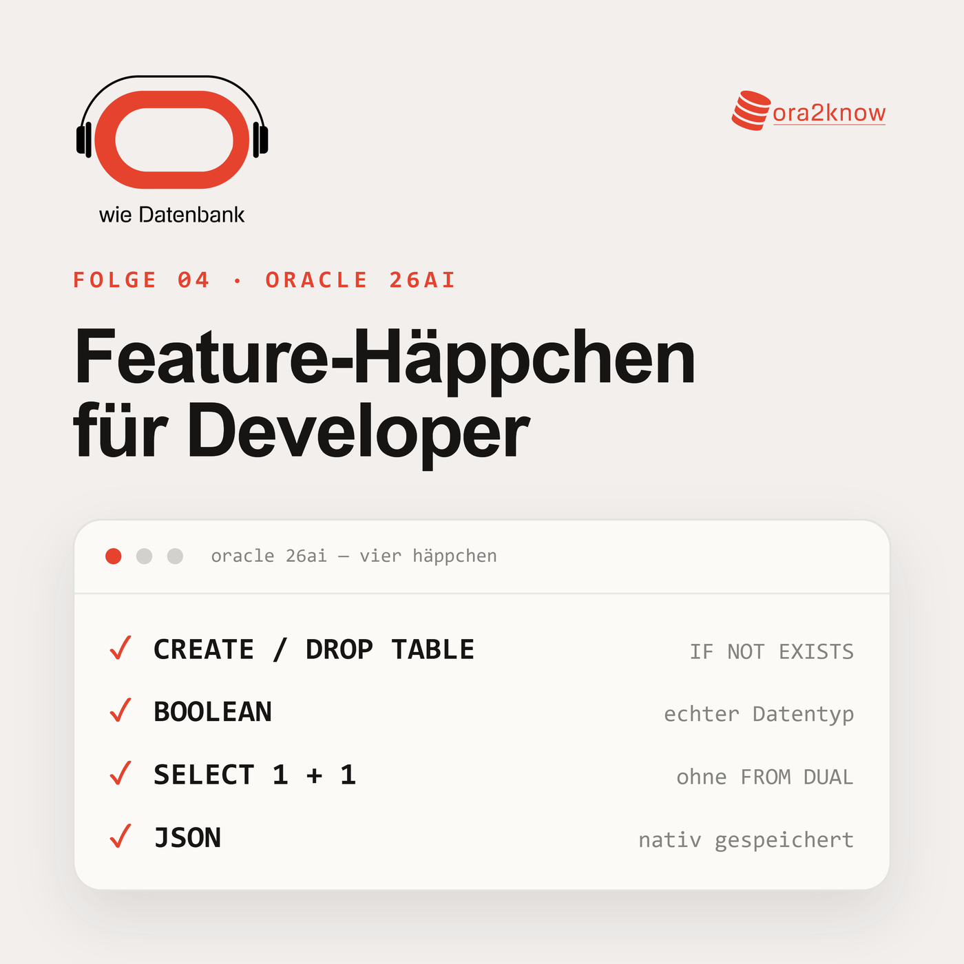 Oracle 26ai Feature Häppchen für Developer