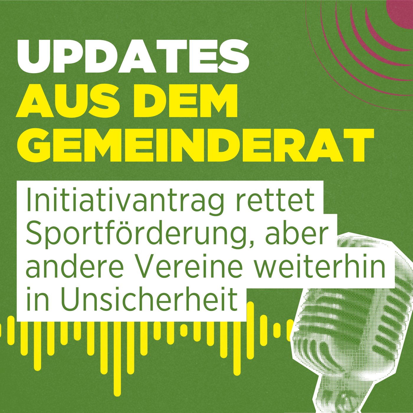 Initiativantrag rettet Basissubventionen für Sportvereine! Ein Update aus der letzten Gemeinderatssitzung.