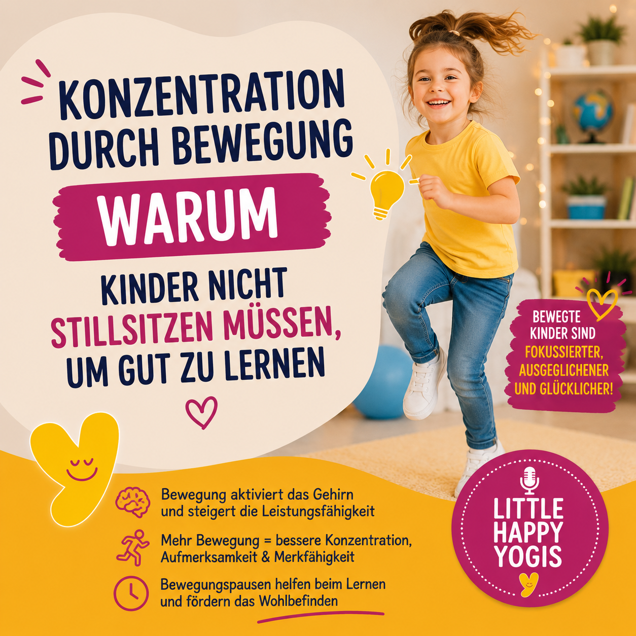 Konzentration durch Bewegung – Warum Kinder besser lernen, wenn sie sich bewegen