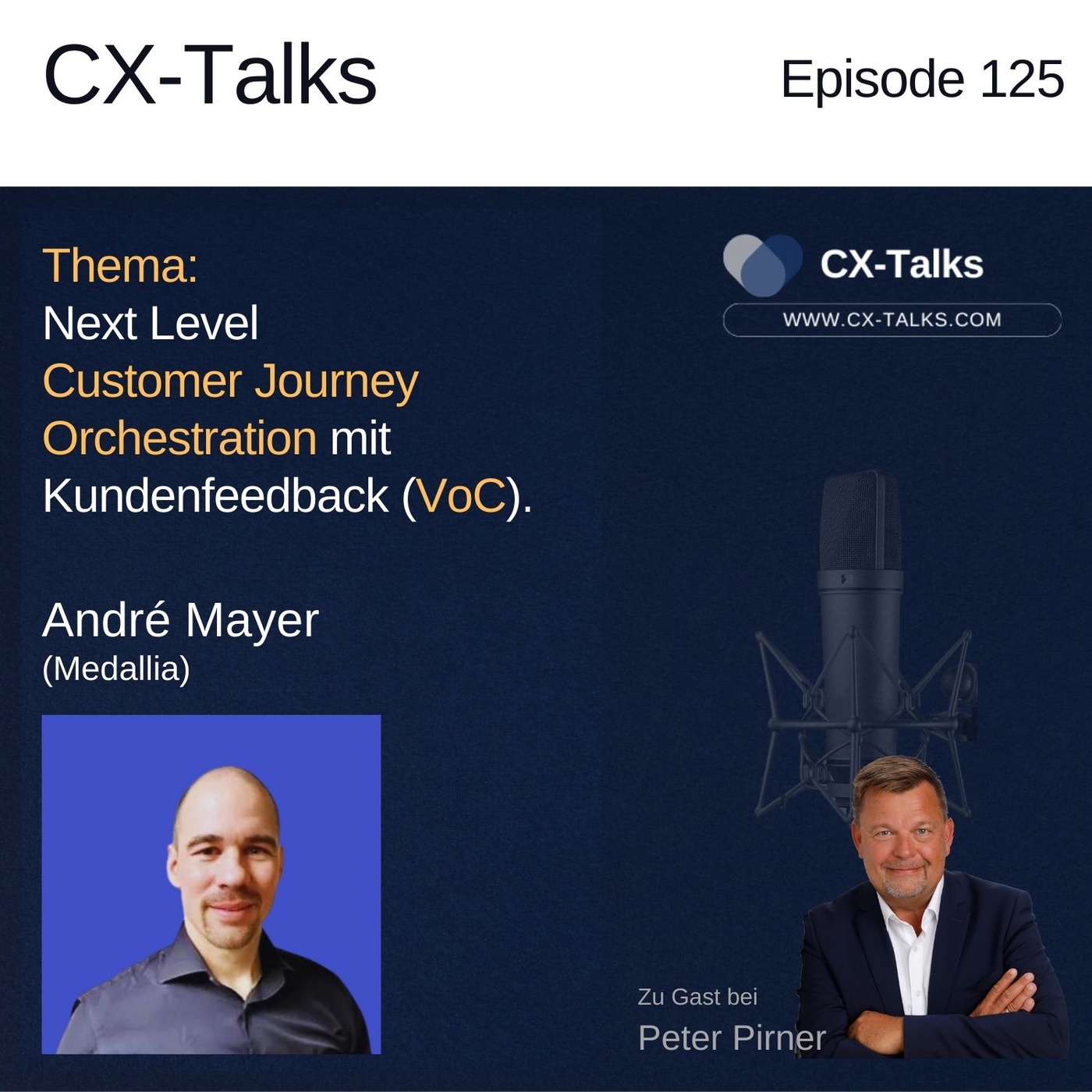 #125 Next Level Customer Journey Orchestration mit Kundenfeedback (VoC). André Mayer (Medallia) bei Peter Pirner